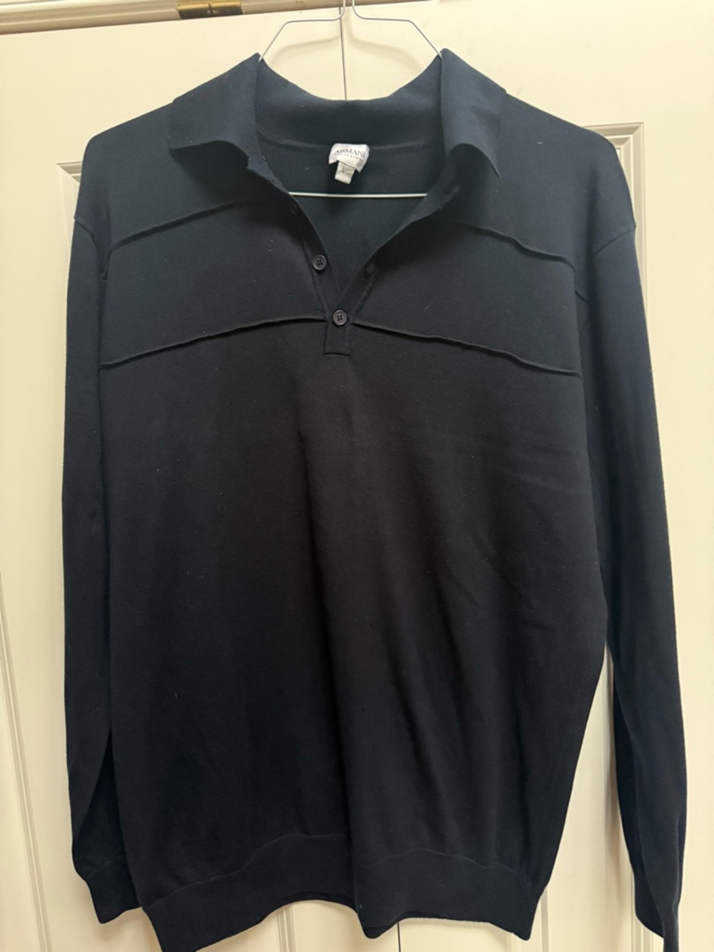 Armani Collezioni Men's Navy Long-Sleeve sweater , Large